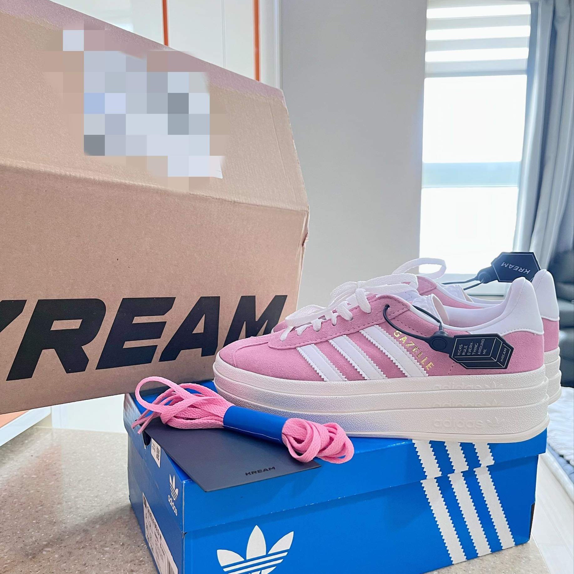 (W) Adidas Gazelle Bold Super Pop 착용 스타일 - 3