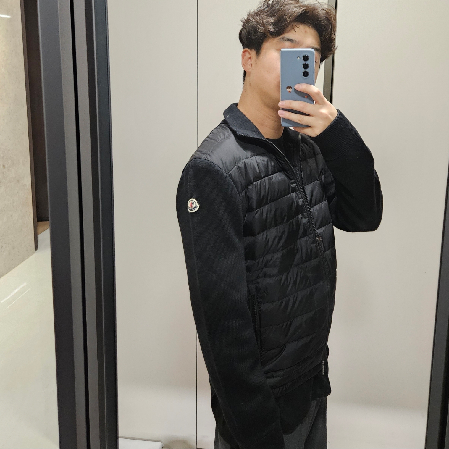 Moncler Padded Wool Cardigan Black - 23FW 착용 스타일 - 2