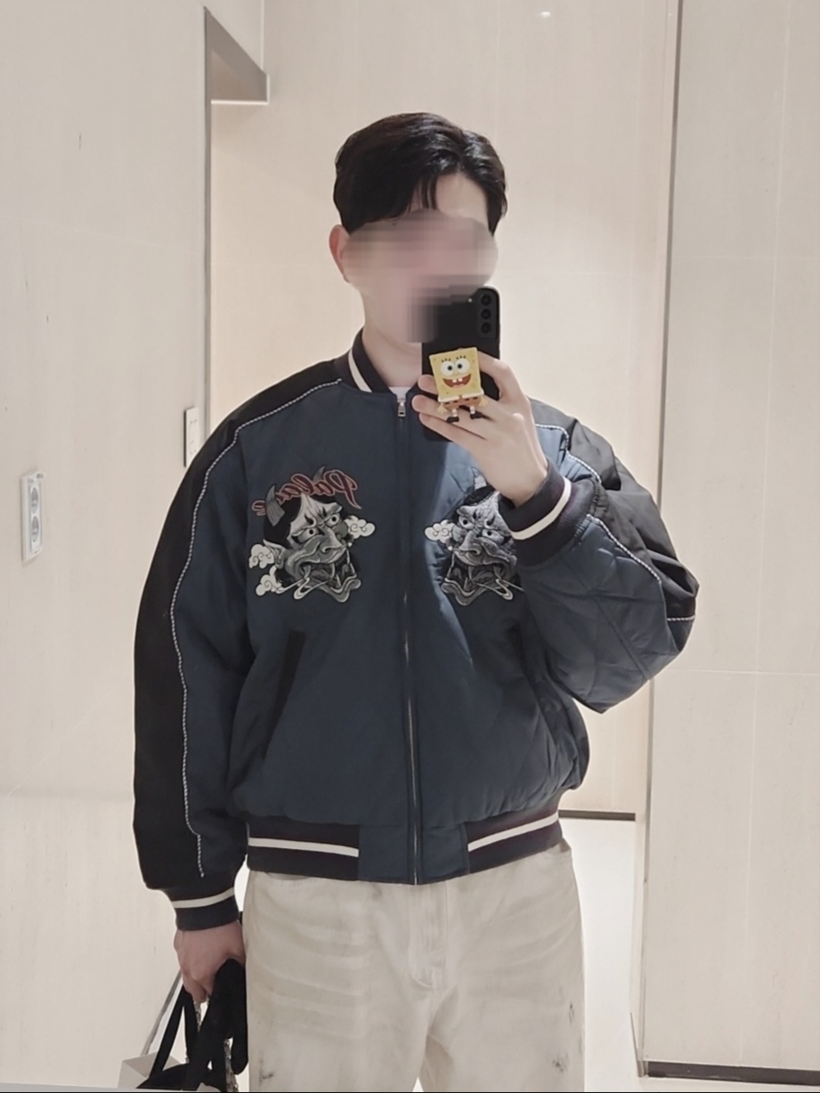 Palace Festival Bomber Jacket Black - 23FW, Asics Gel-Quantum Kinetic Birch Dark Taupe 착용 스타일 - 4