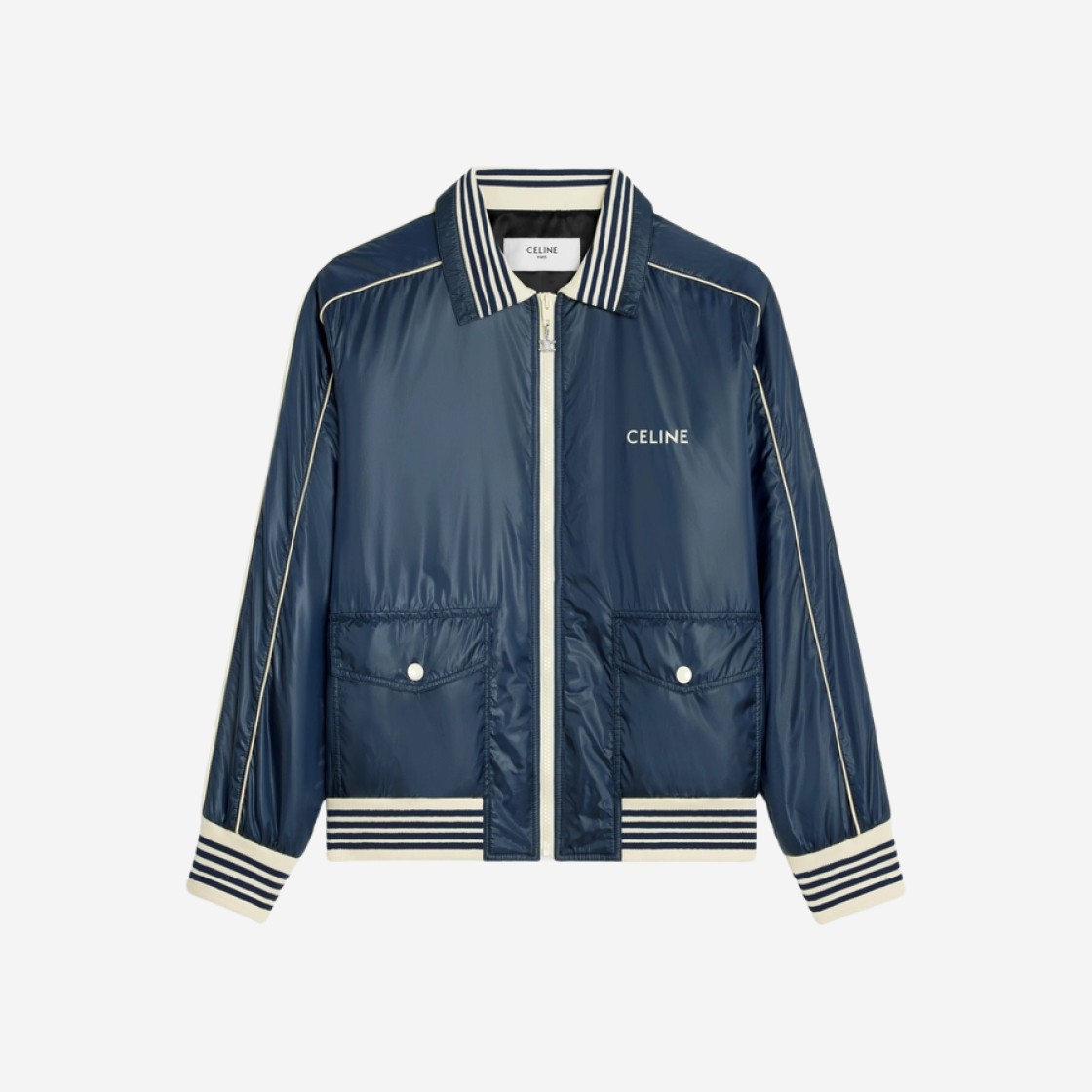 Celine Blouson Jacket in Lightweight Nylon Navy 상세 이미지 1