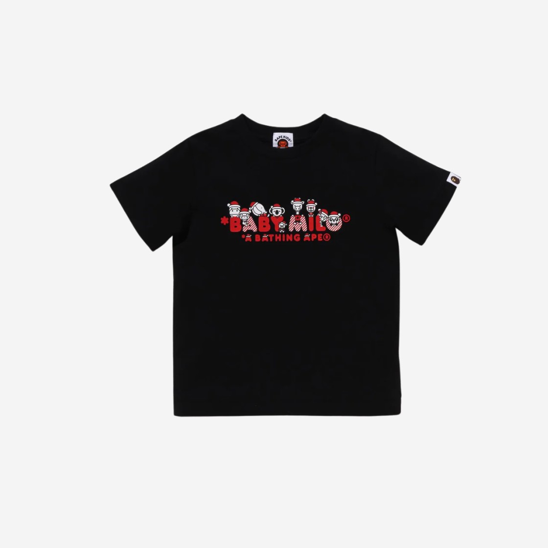 (Kids) BAPE Christmas Baby Milo T-Shirt Black 상세 이미지 1