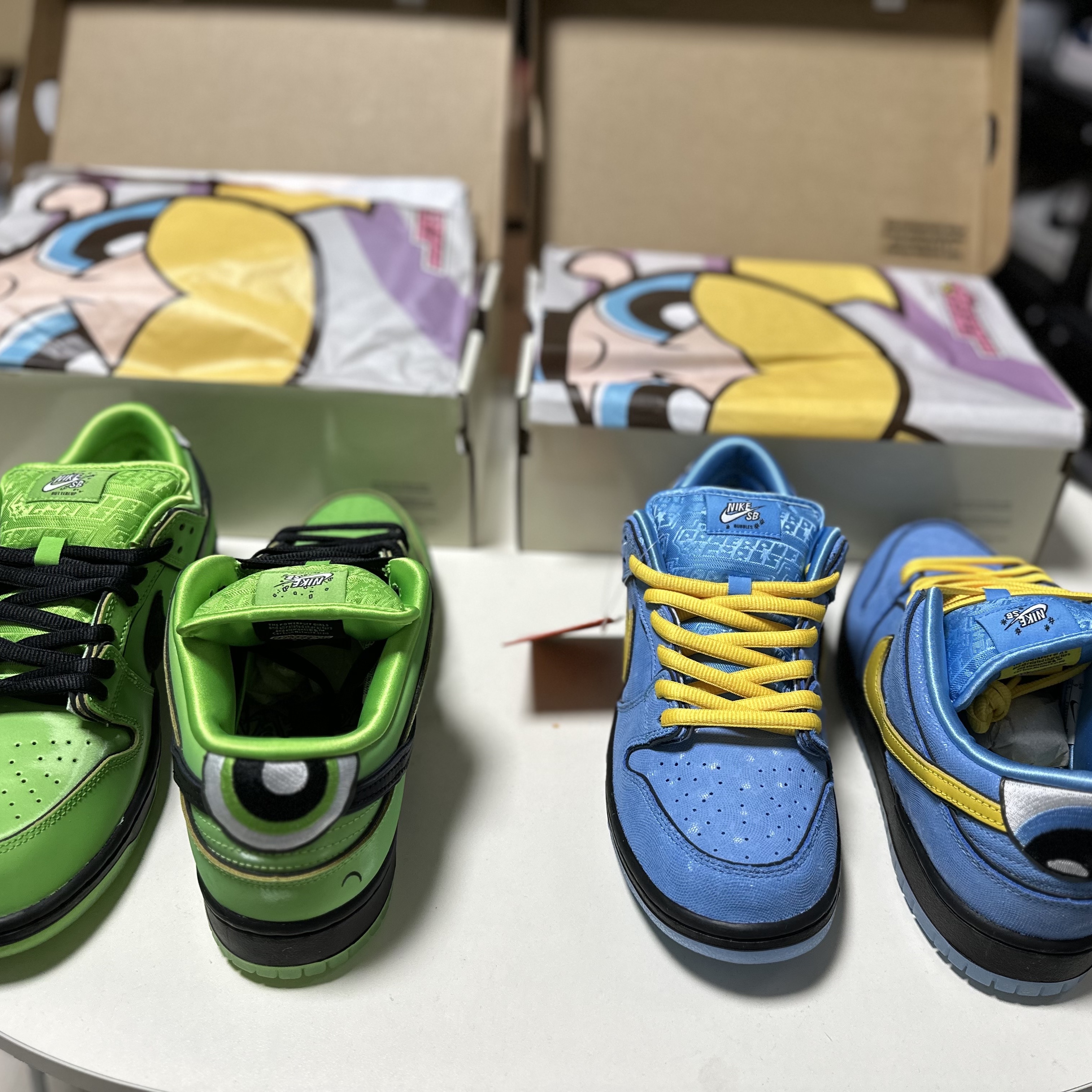 Nike x The Powerpuff Girls SB Dunk Low Pro QS Bubbles, Nike x The Powerpuff Girls SB Dunk Low Pro QS Buttercup 착용 스타일