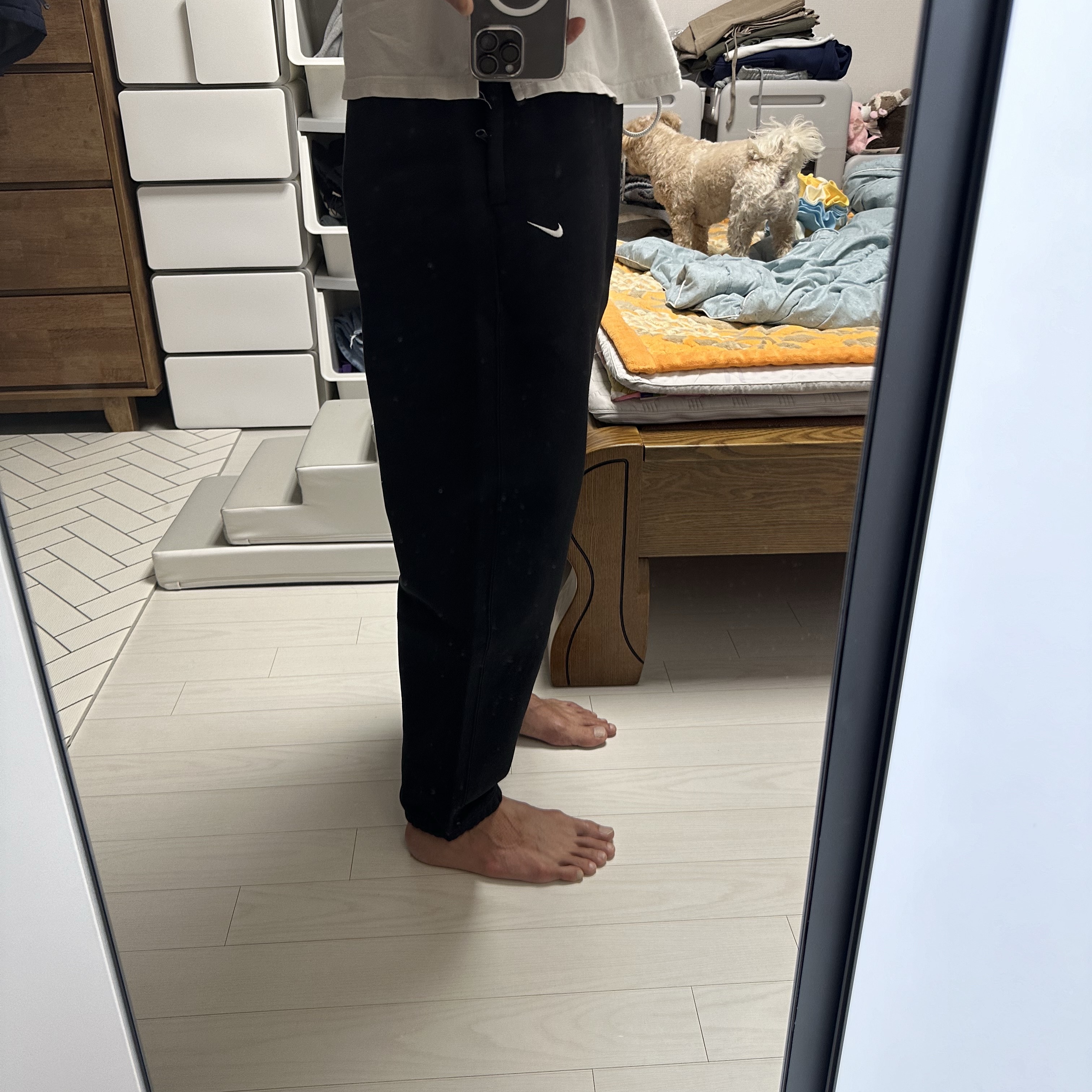 Nike NRG Solo Swoosh Fleece Pants Black - US/EU 착용 스타일 - 2