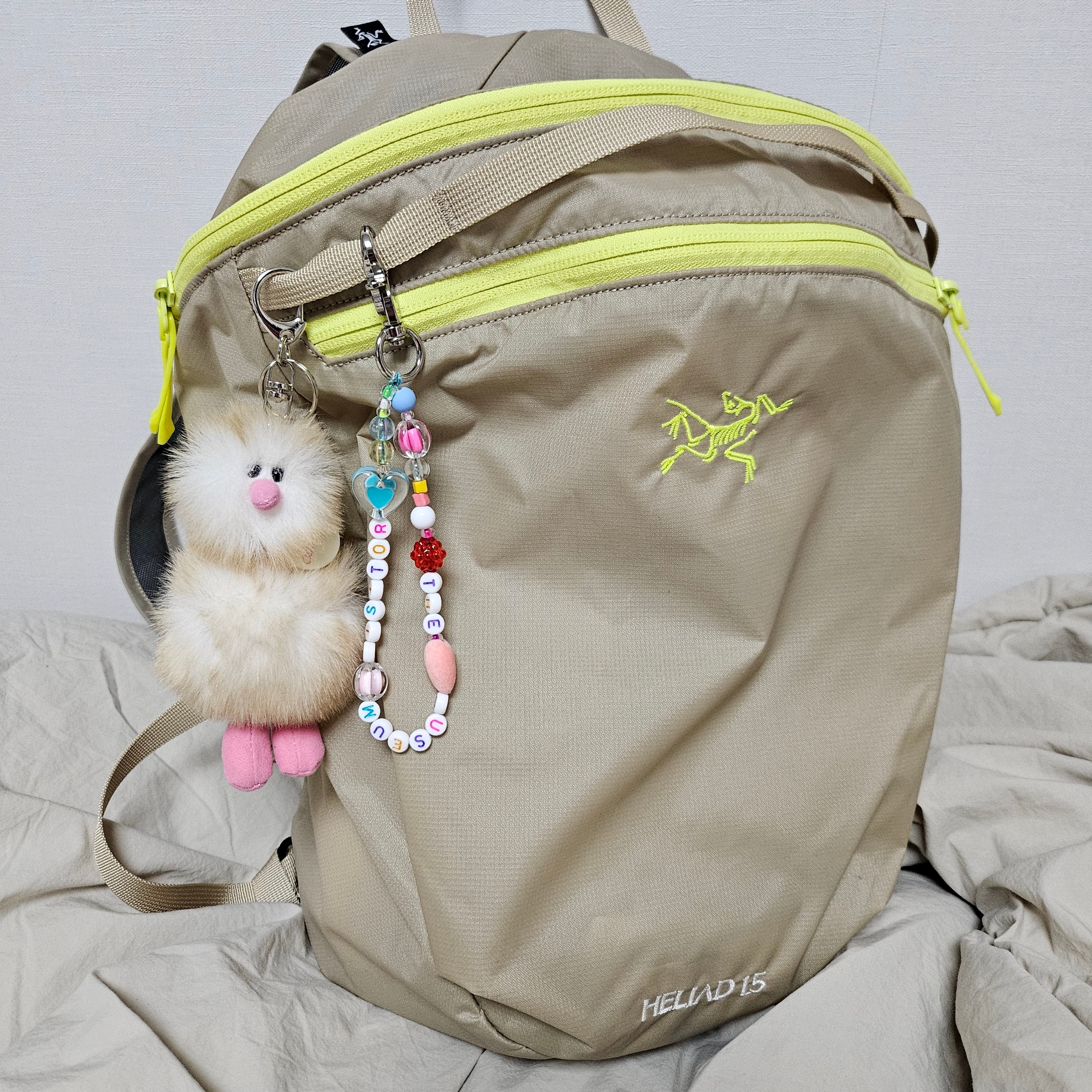 Themuseumvisitor Heart Beads Keyring - 23PS, Arc'teryx Heliad 15 Backpack Wicker Sprint 착용 스타일 - 1