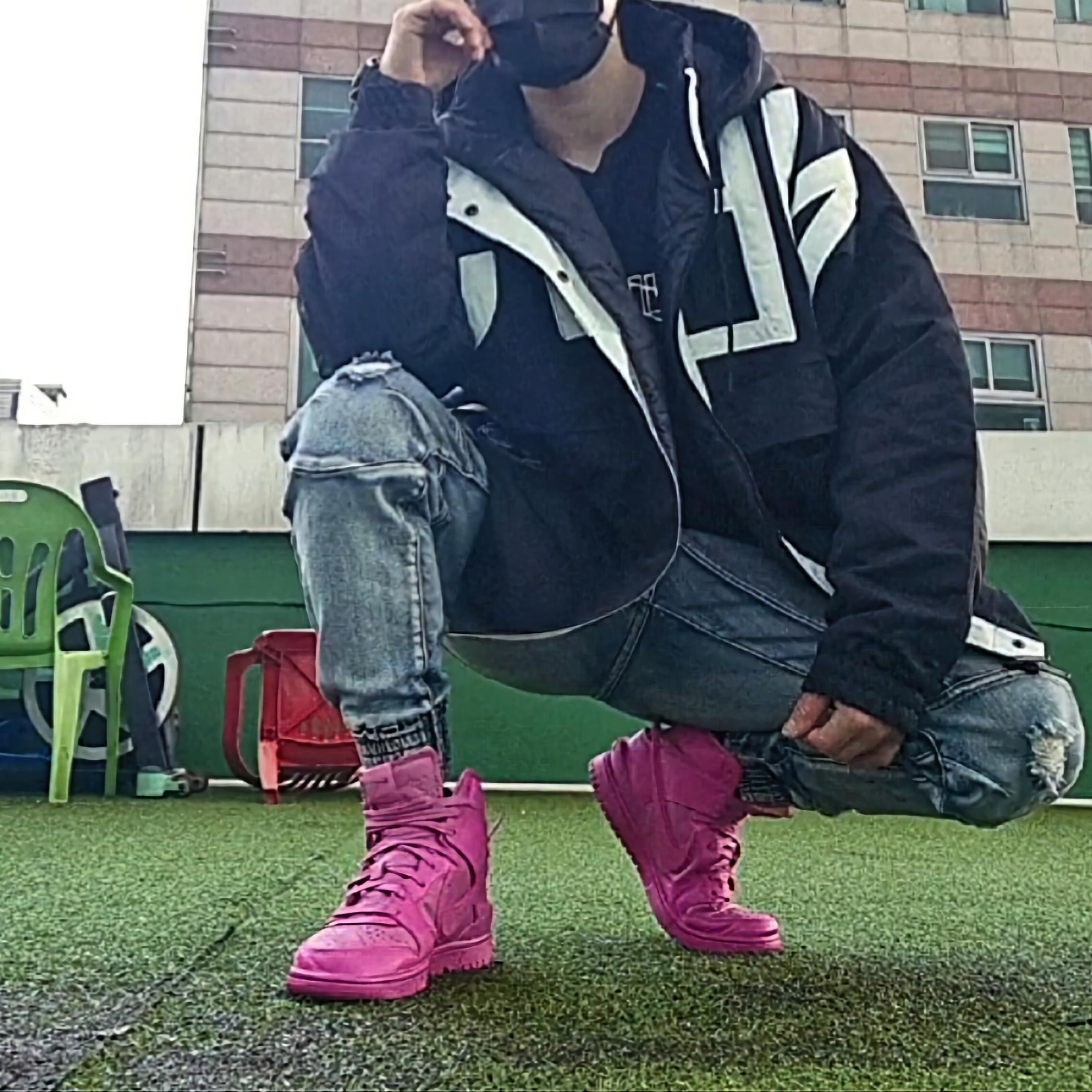 (W) Nike x Ambush NBA Collection Nets Jacket - US/EU, Nike x Ambush Dunk High Cosmic Fuchsia 착용 스타일