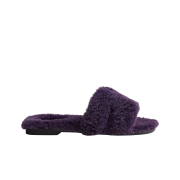 (W) Hermes Oran Sandal Woolskin & Violet Fonce