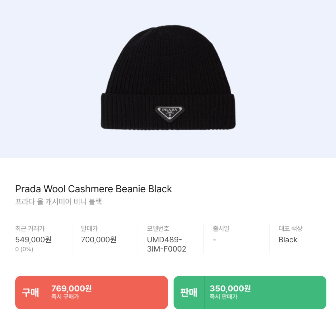 Prada Wool Cashmere Beanie Black 착용 스타일 - 2