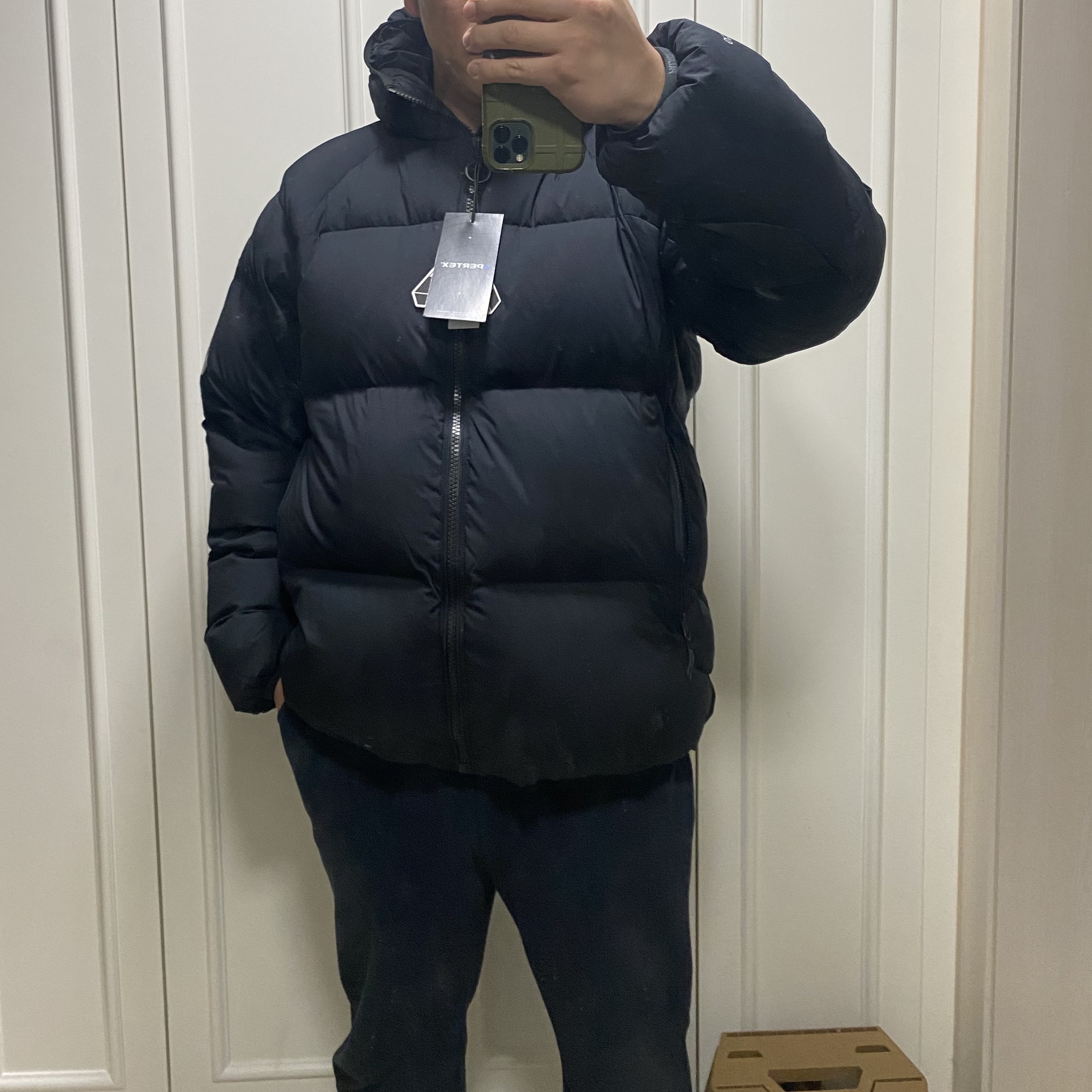 Palace Pertex Matte Balaclava Puffa Black - 23FW 착용 스타일 - 1