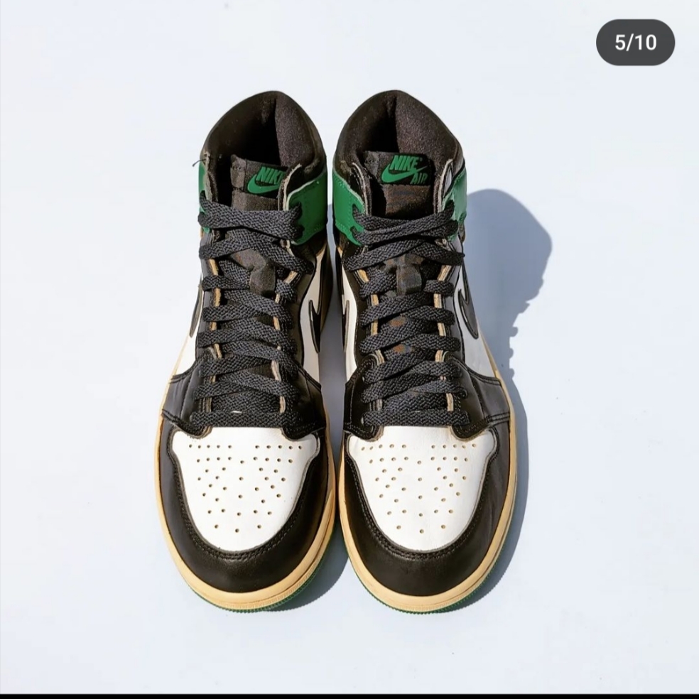 Jordan 1 Retro High OG Black and Lucky Green 착용 스타일 - 2