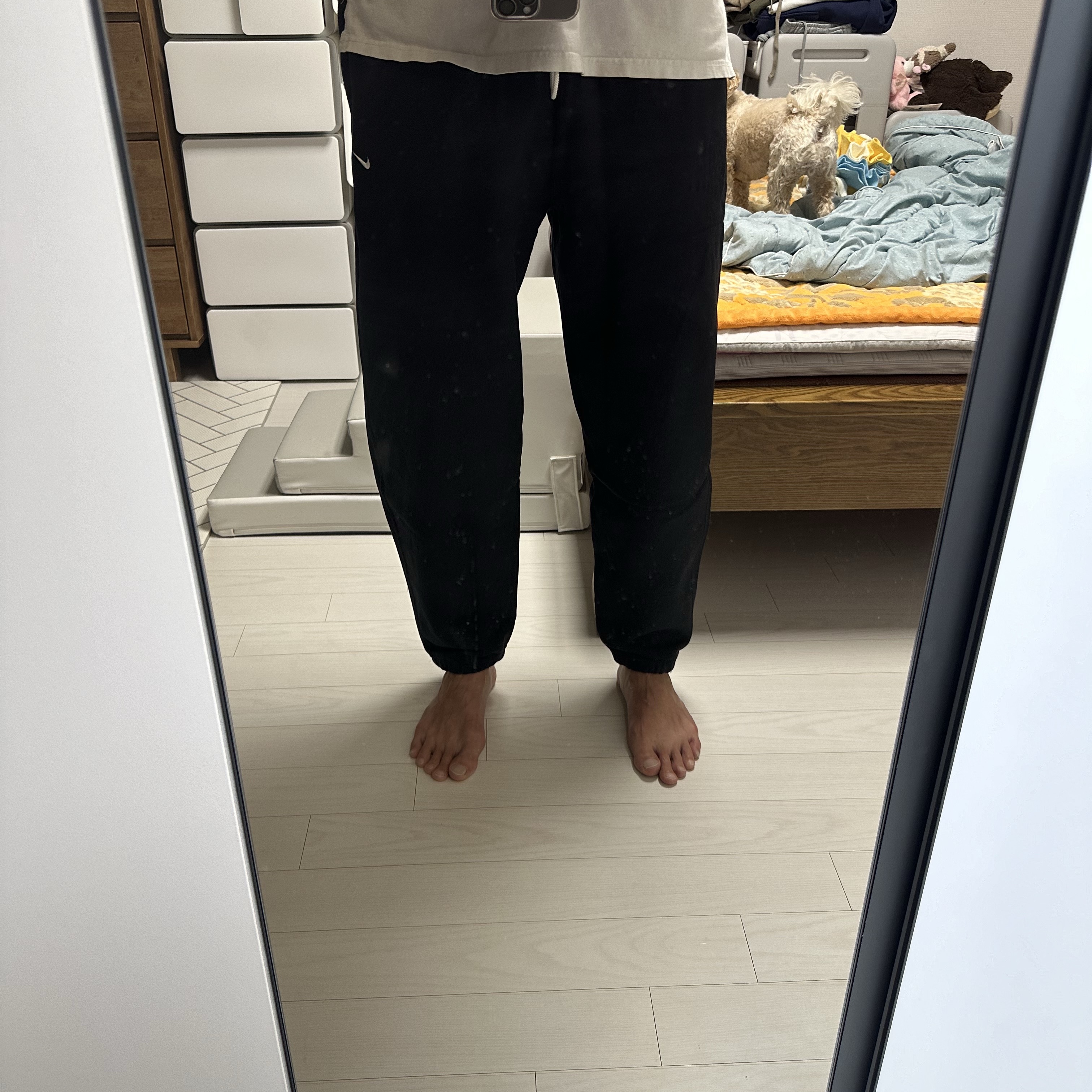 Nike NRG Solo Swoosh Fleece Pants Black - US/EU 착용 스타일 - 1