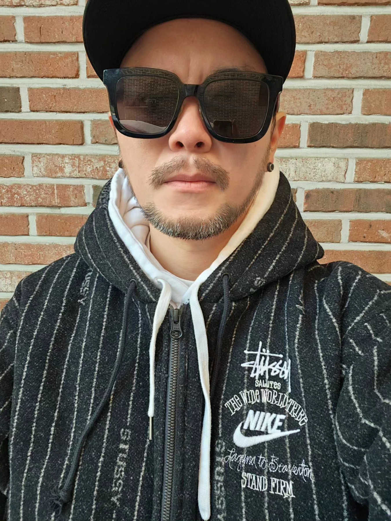 Nike x Stussy NRG Striped Wool Jacket Black (DR4023-010) 착용 스타일 - 2