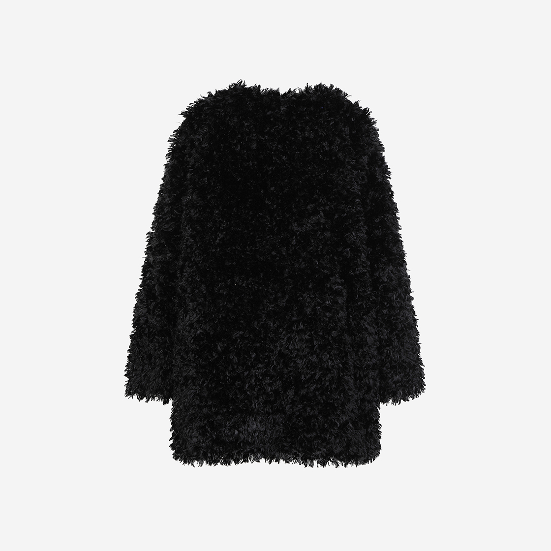 윤세 우먼 에코 퍼 코트 블랙(Yunse Women Eco Fur Coat Black) - 2