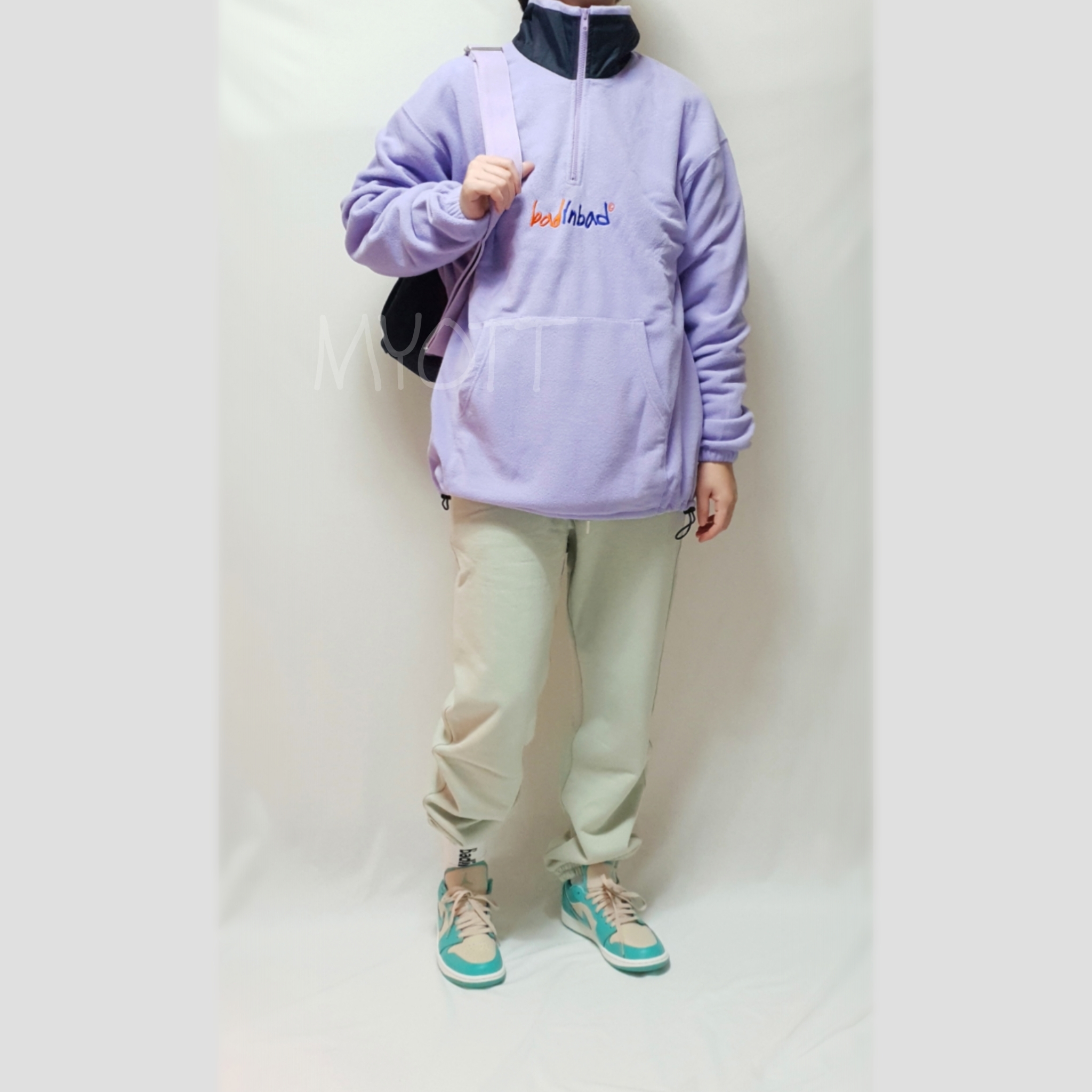 (W) Jordan 1 Low Sanddrift Washed Teal 착용 스타일 - 2