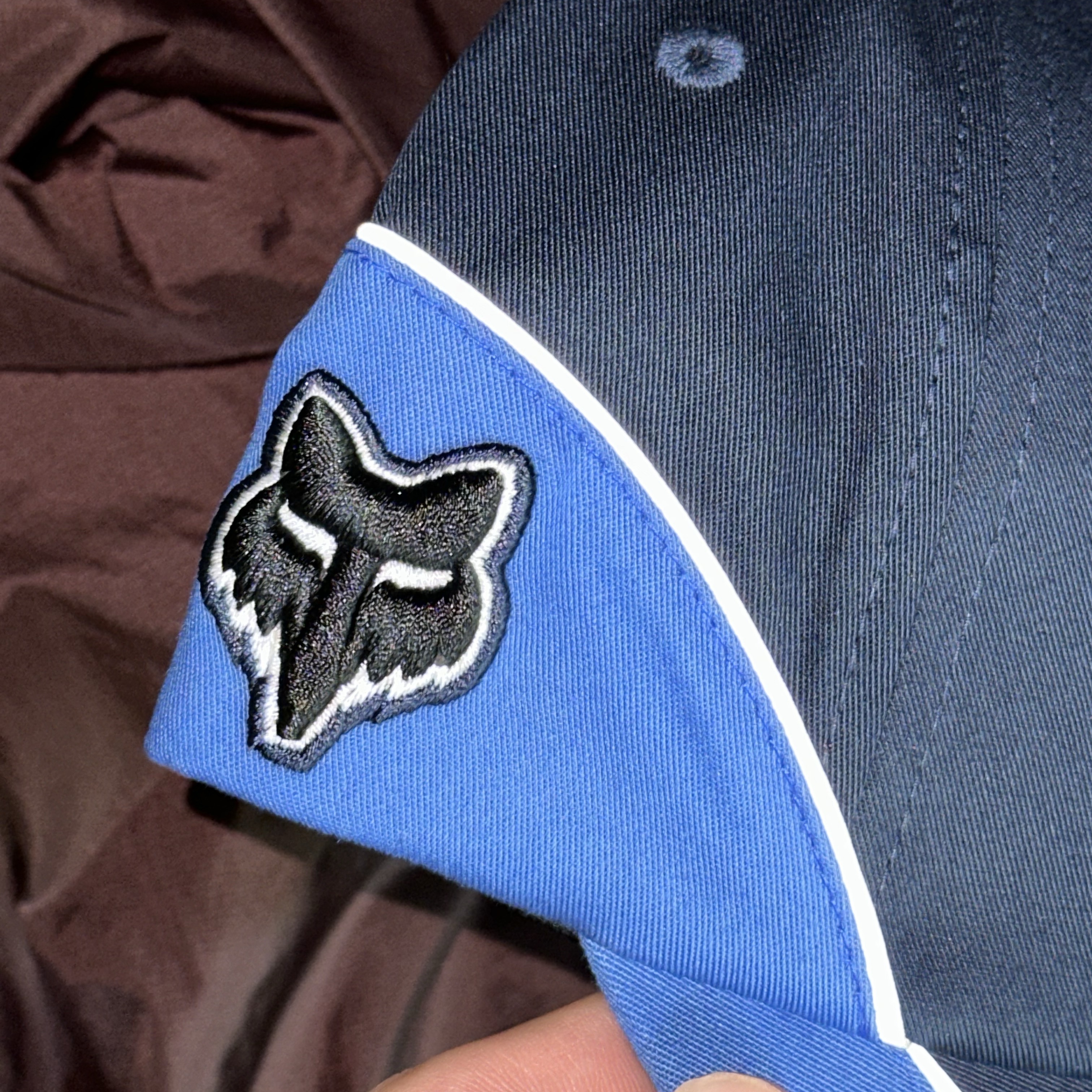 Supreme Fox Racing 6-Panel Blue - 23FW 착용 스타일