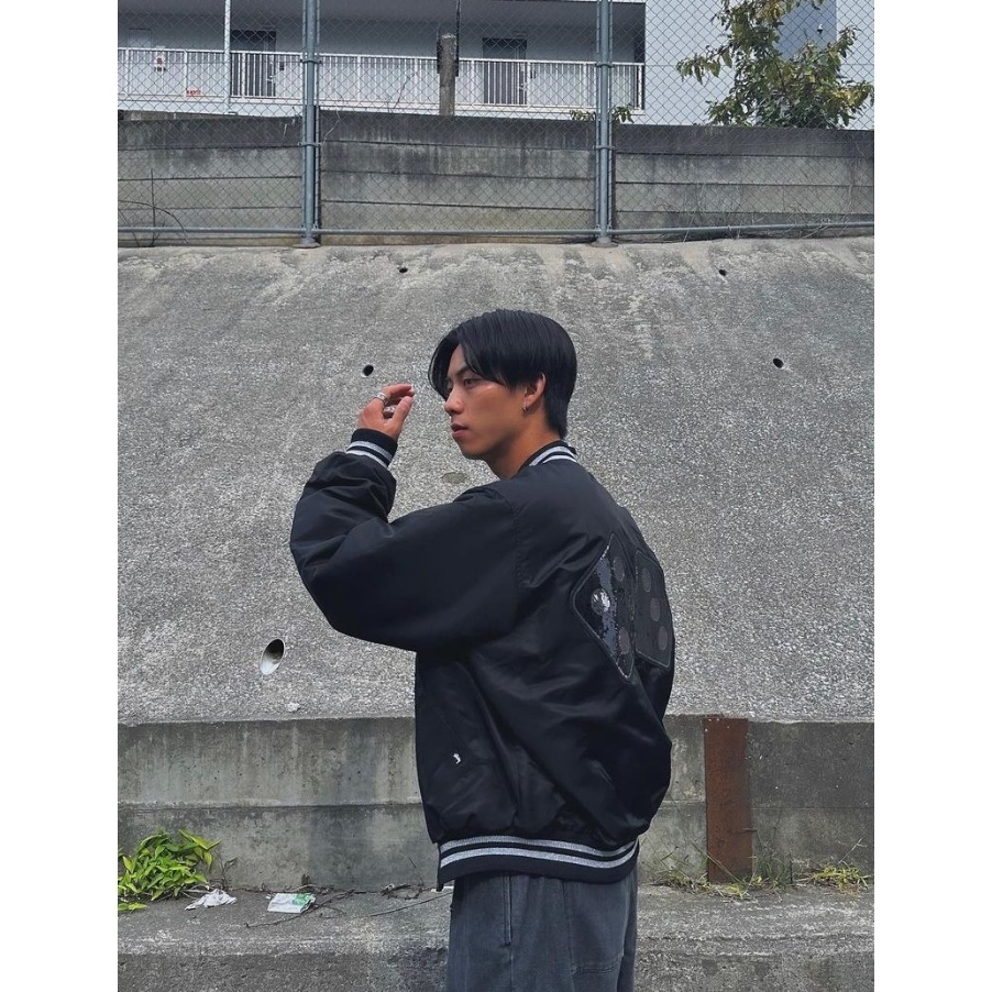 Stussy Sequins Satin Jacket Black ์ฐฉ์ฉ ์คํ์ผ - 3