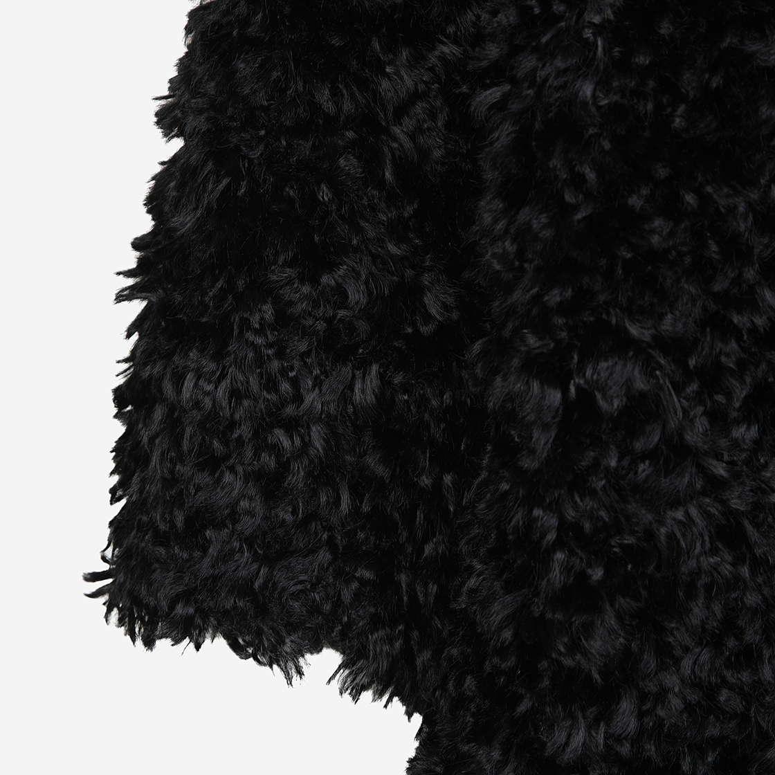 윤세 우먼 에코 퍼 코트 블랙(Yunse Women Eco Fur Coat Black) - 4