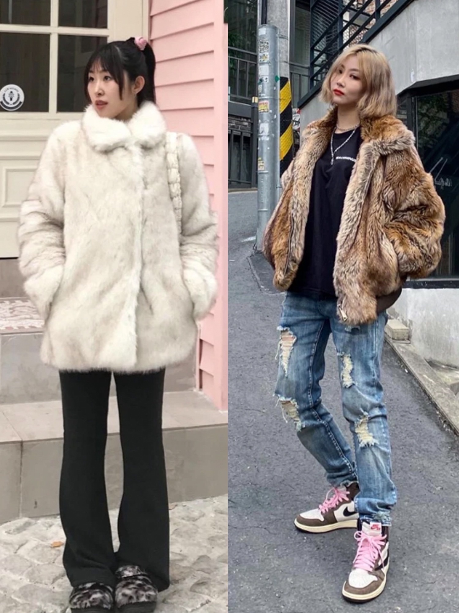 Charles & Keith Petra Curve Shoulder Bag Black, Crocs Classic Fur Sure Clog Black Multi 착용 스타일 - 2