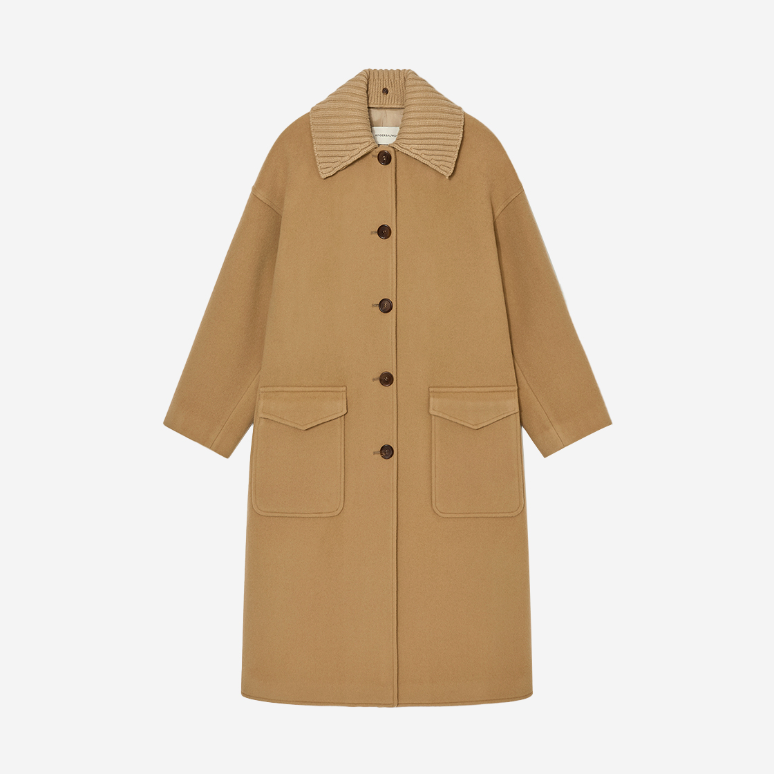 PF23OUT11SN Kindersalmon Women Wool Double Knitted Coat Sand