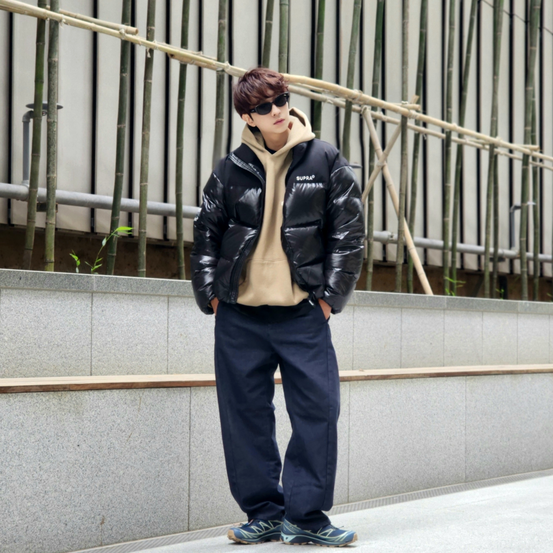 Essentials Hoodie Oak - 22SS, Salomon XT-6 GTX Carbon Bering Sea 착용 스타일 - 6