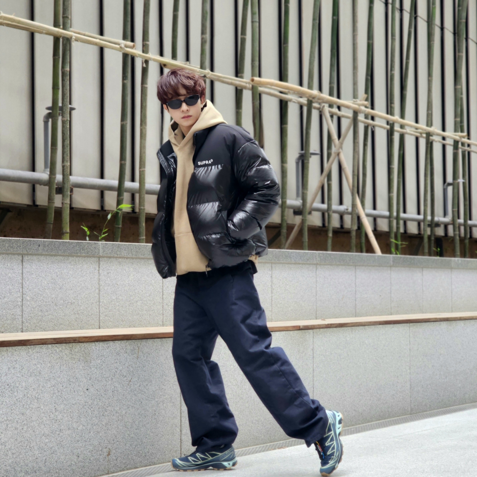 Essentials Hoodie Oak - 22SS, Salomon XT-6 GTX Carbon Bering Sea 착용 스타일 - 3