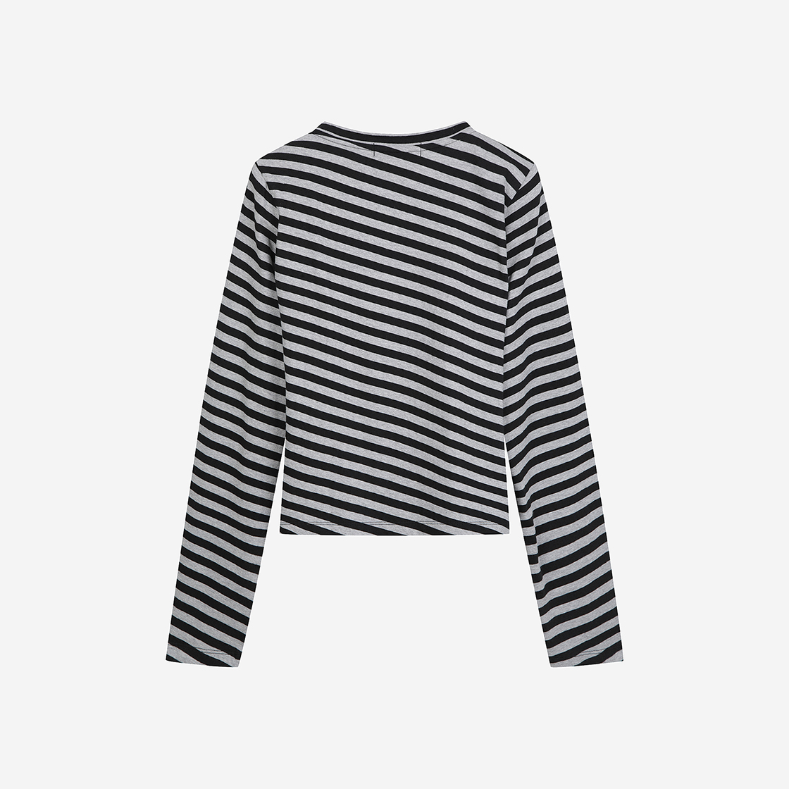 윤세 우먼 해치 스트라이프 티셔츠 그레이(Yunse Women Hatch Stripe T-Shirt Grey) - 2