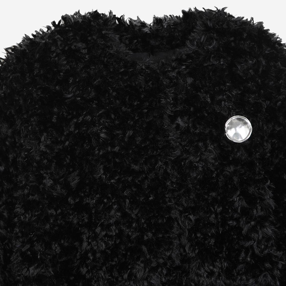 윤세 우먼 에코 퍼 코트 블랙(Yunse Women Eco Fur Coat Black) - 3