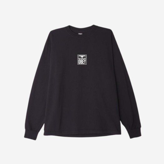 오베이 아이즈 아이콘 3 롱슬리브 티셔츠 오프 블랙