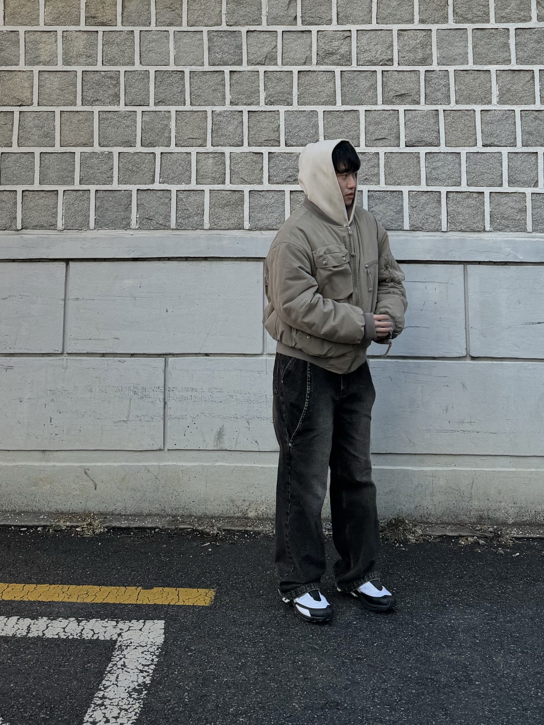 Salomon x Comme des Garcons Homme Plus SR901E White Black 착용 스타일