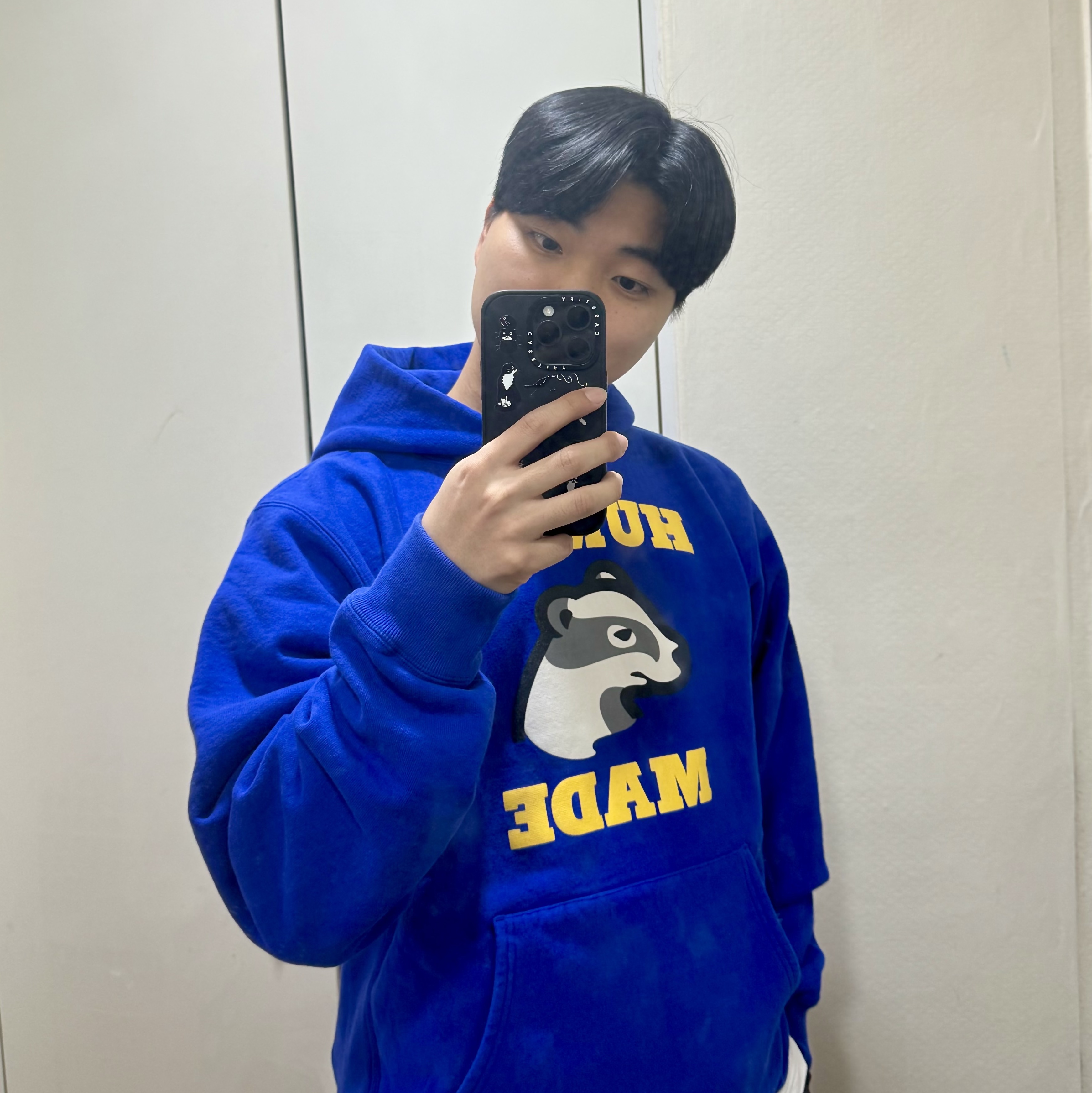 Human Made Heavy Weight Hoodie #1 Blue 착용 스타일