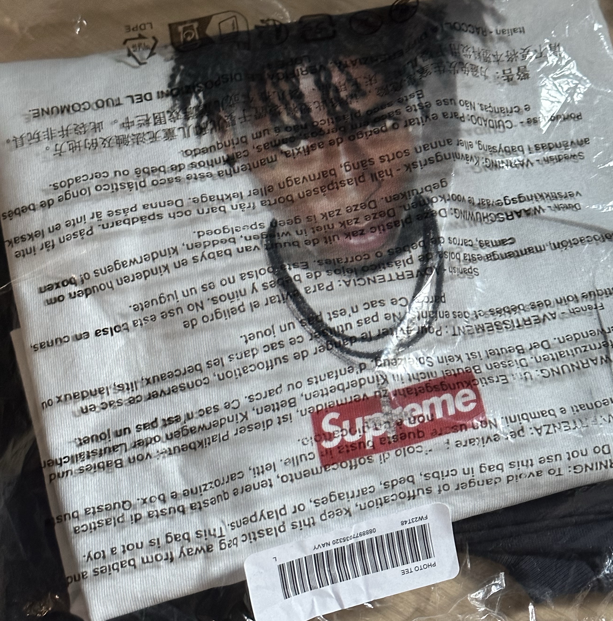 Supreme NBA Youngboy T-Shirt Navy - 23FW 착용 스타일