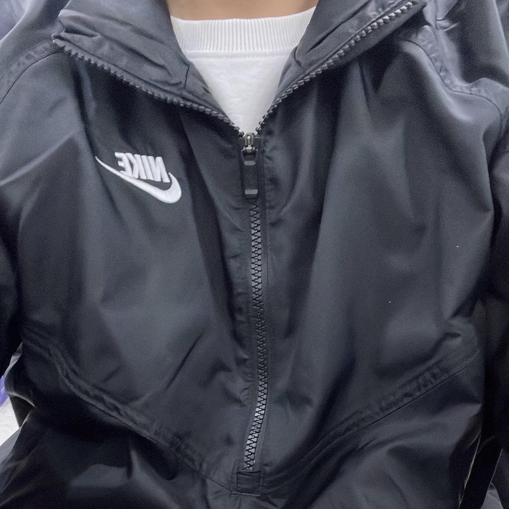 Nike NSW Unlined Woven Windrunner Anorak Jacket Black - Asia 착용 스타일