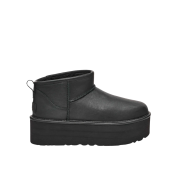 (W) UGG Classic Ultra Mini Platform Black Leather