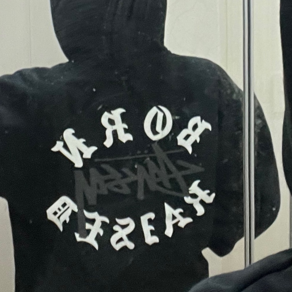 Stussy x Born X Raised Logo Zip Hoodie Black 착용 스타일