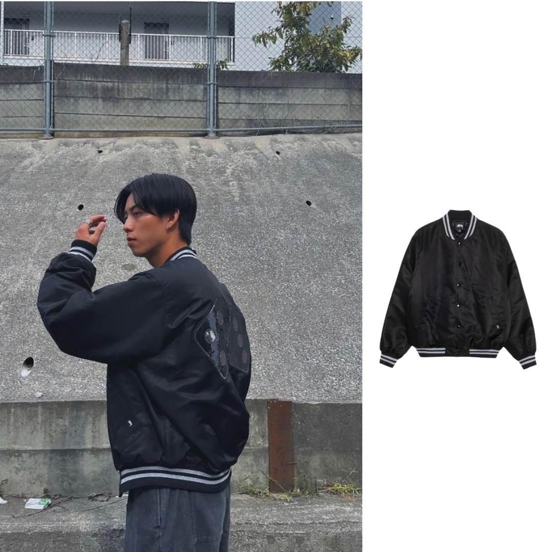Stussy Sequins Satin Jacket Black ์ฐฉ์ฉ ์คํ์ผ - 1