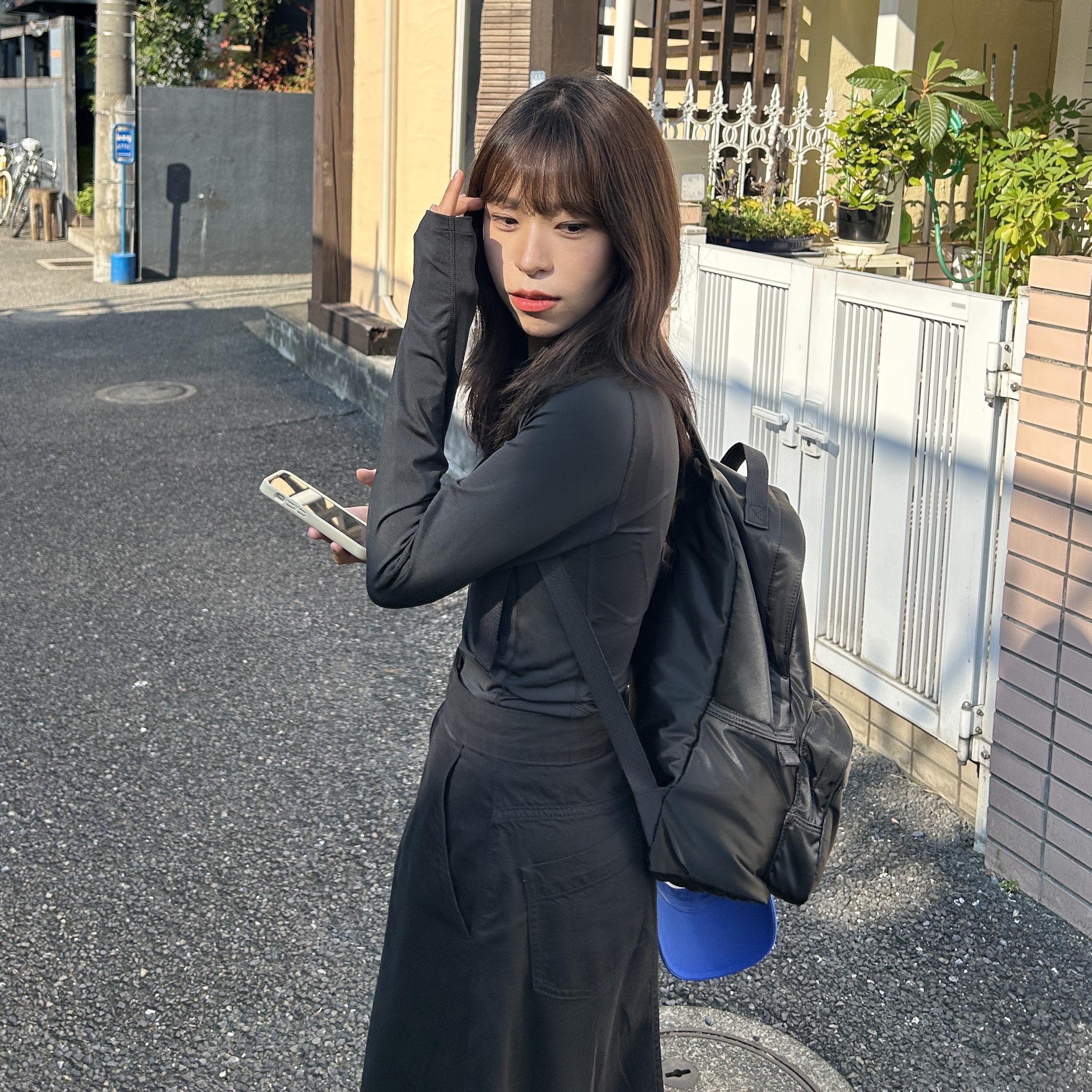 Porter Tanker Backpack Black 착용 스타일