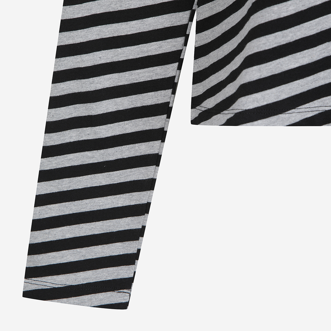 윤세 우먼 해치 스트라이프 티셔츠 그레이(Yunse Women Hatch Stripe T-Shirt Grey) - 4