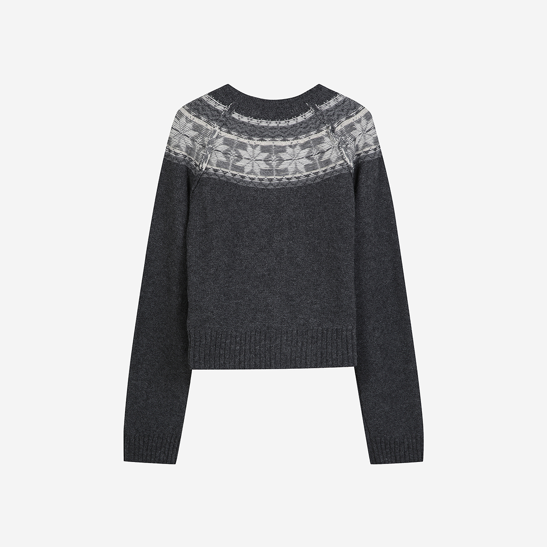 윤세 우먼 노르딕 가디건 차콜(Yunse Women Nordic Cardigan Charcoal) - 2