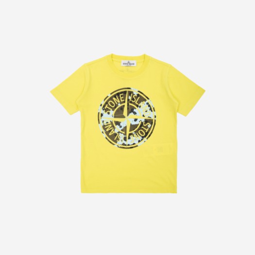 (키즈) 스톤 아일랜드 21050 가먼트 다이드 코튼 저지 숏슬리브 티셔츠 레몬 - 23FW