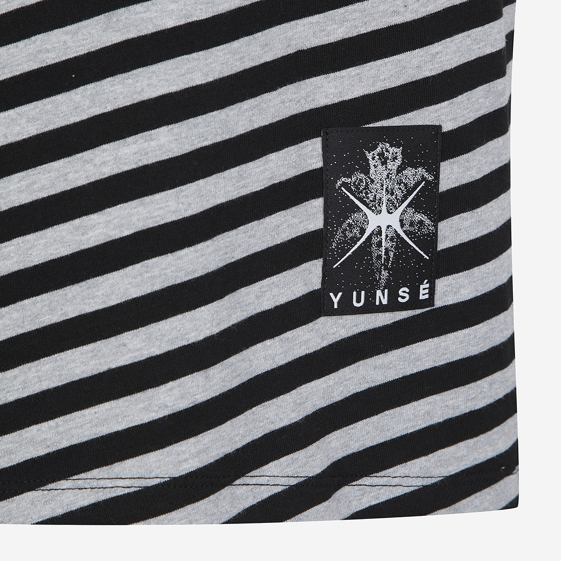 윤세 우먼 해치 스트라이프 티셔츠 그레이(Yunse Women Hatch Stripe T-Shirt Grey) - 5