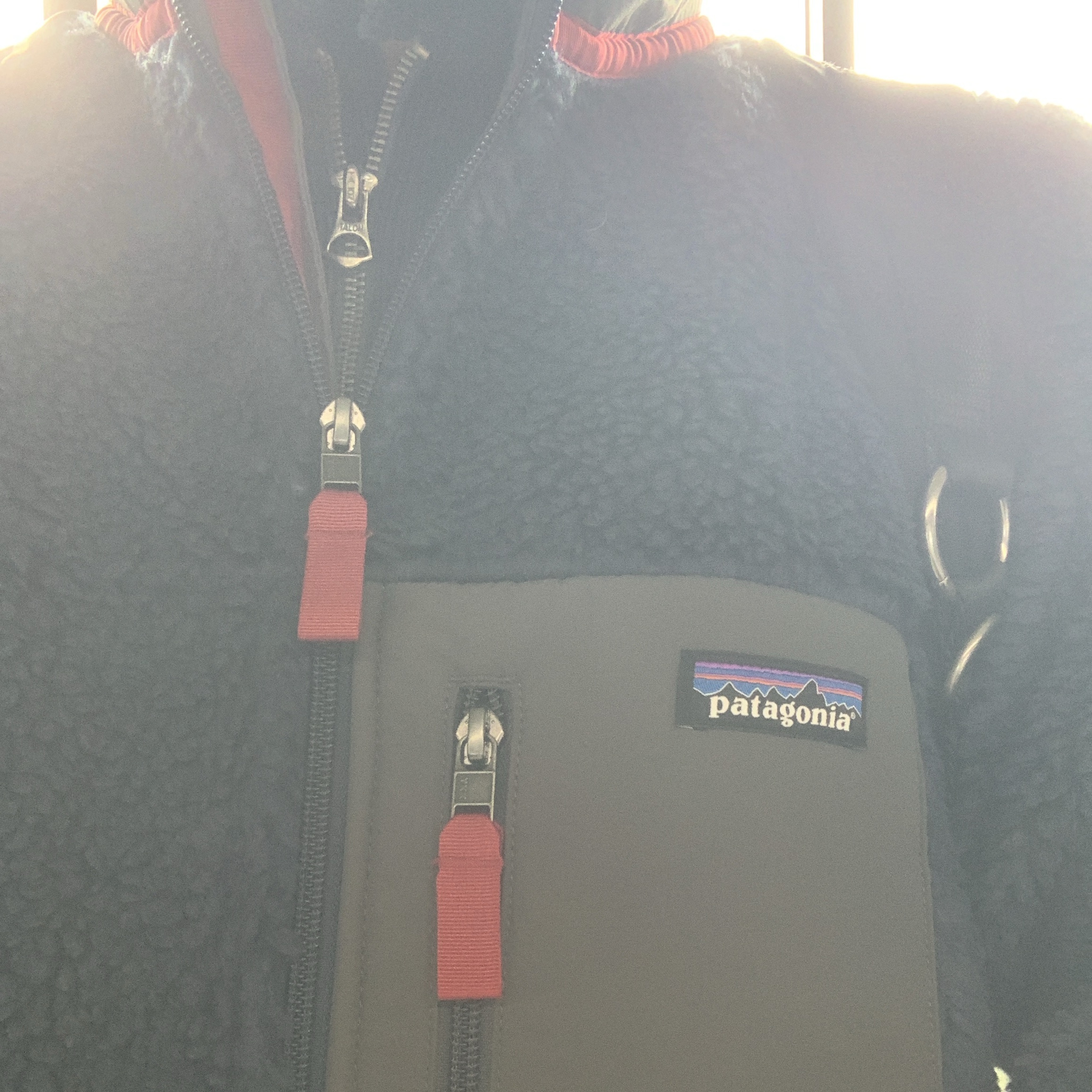 Patagonia Classic Retro-X Jacket New Navy Wax Red 착용 스타일
