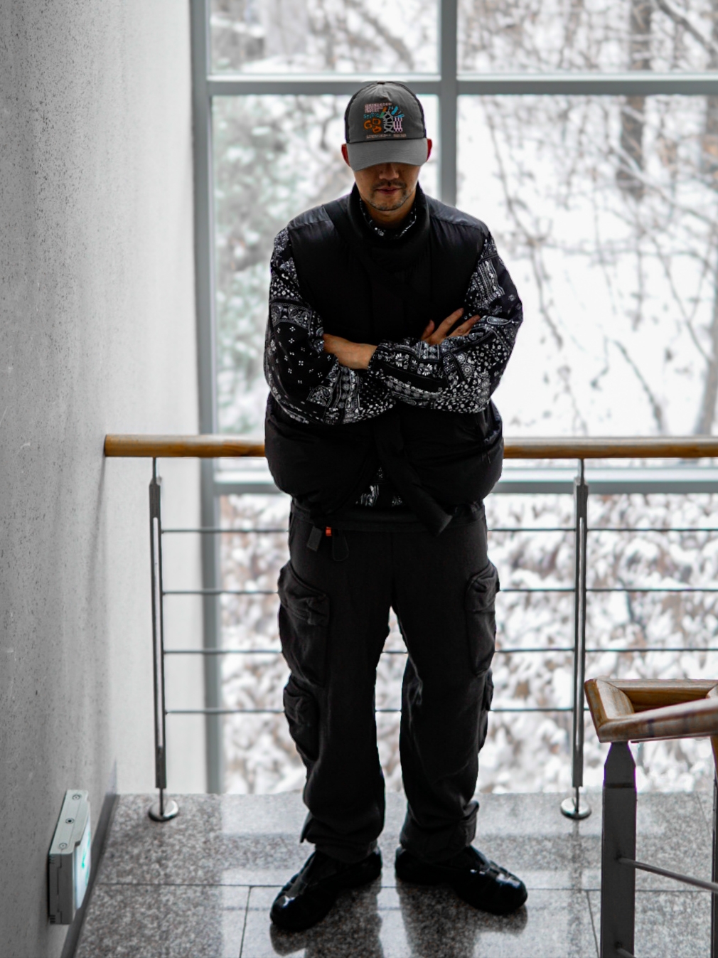 Fila x Thug Club Replica 2002 Black 착용 스타일 - 1