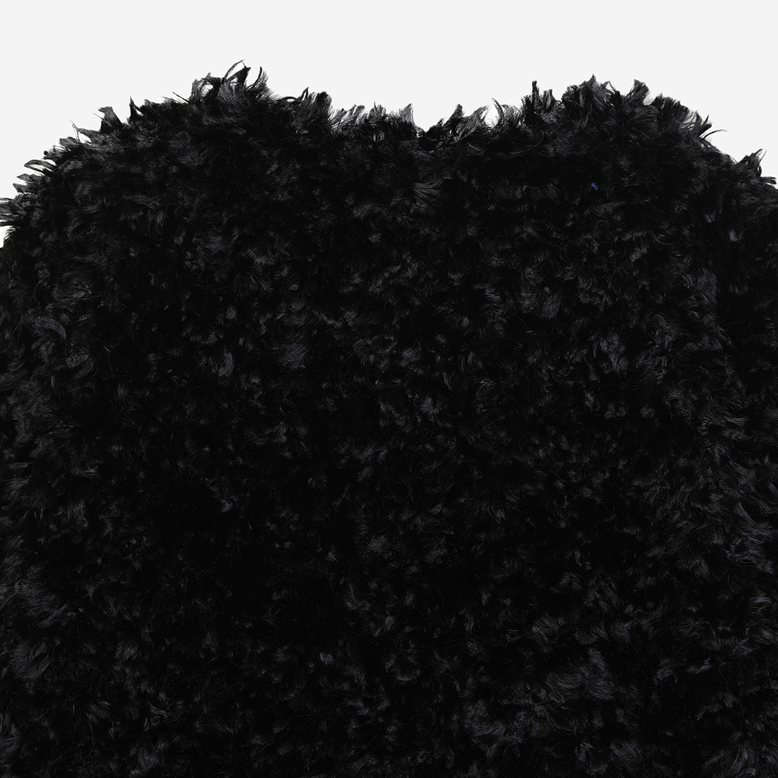 윤세 우먼 에코 퍼 코트 블랙(Yunse Women Eco Fur Coat Black) - 6