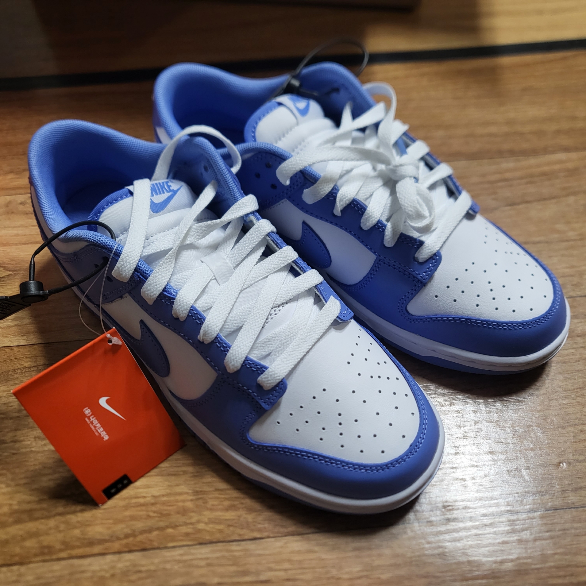 Nike Dunk Low Retro White Polar Blue 착용 스타일 - 3