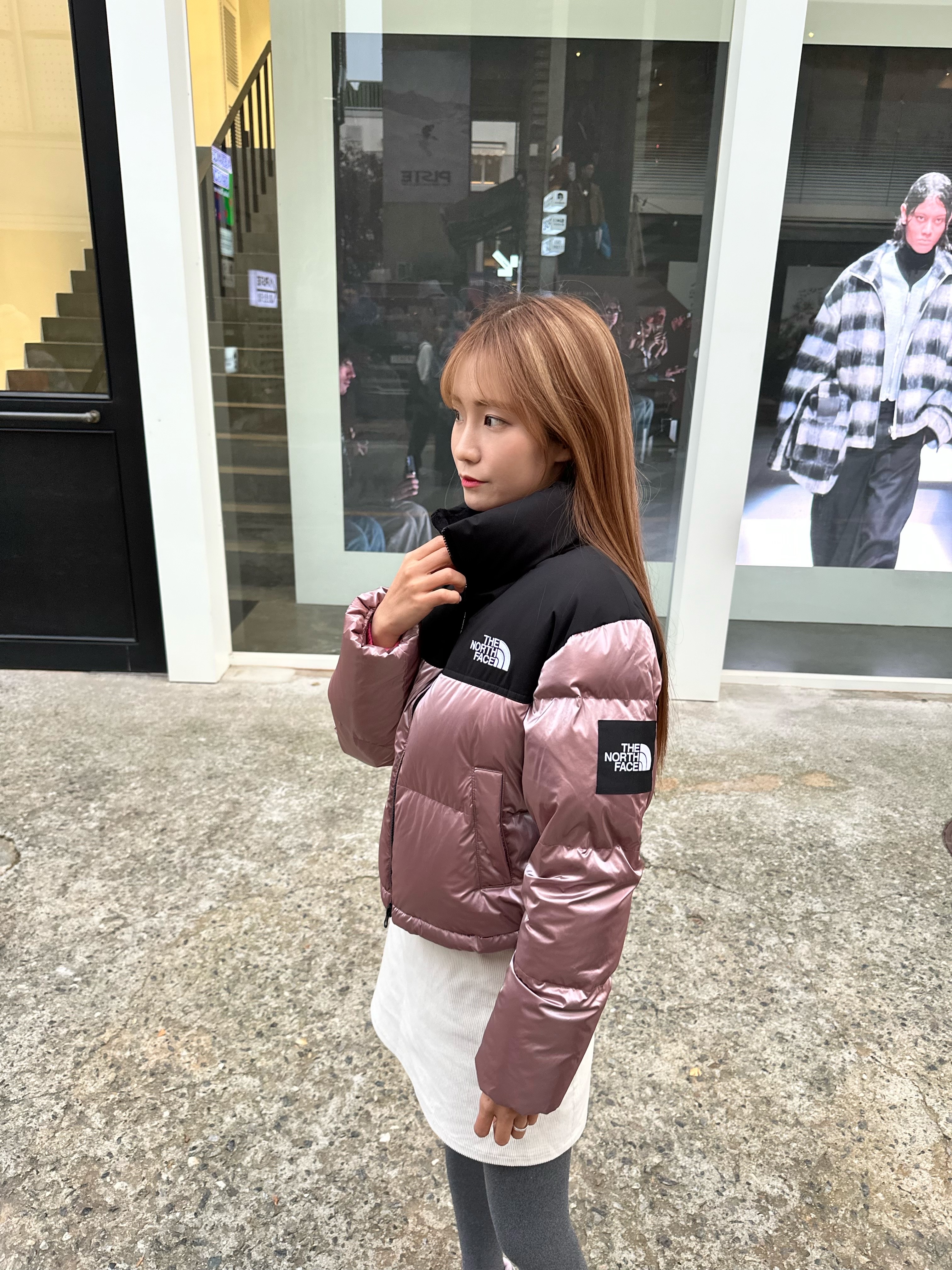 (W) The North Face White Label Novelty Nuptse Down Jacket SE Pink, Asics x Cecilie Bahnsen GT-2160 White Habanero 착용 스타일 - 2