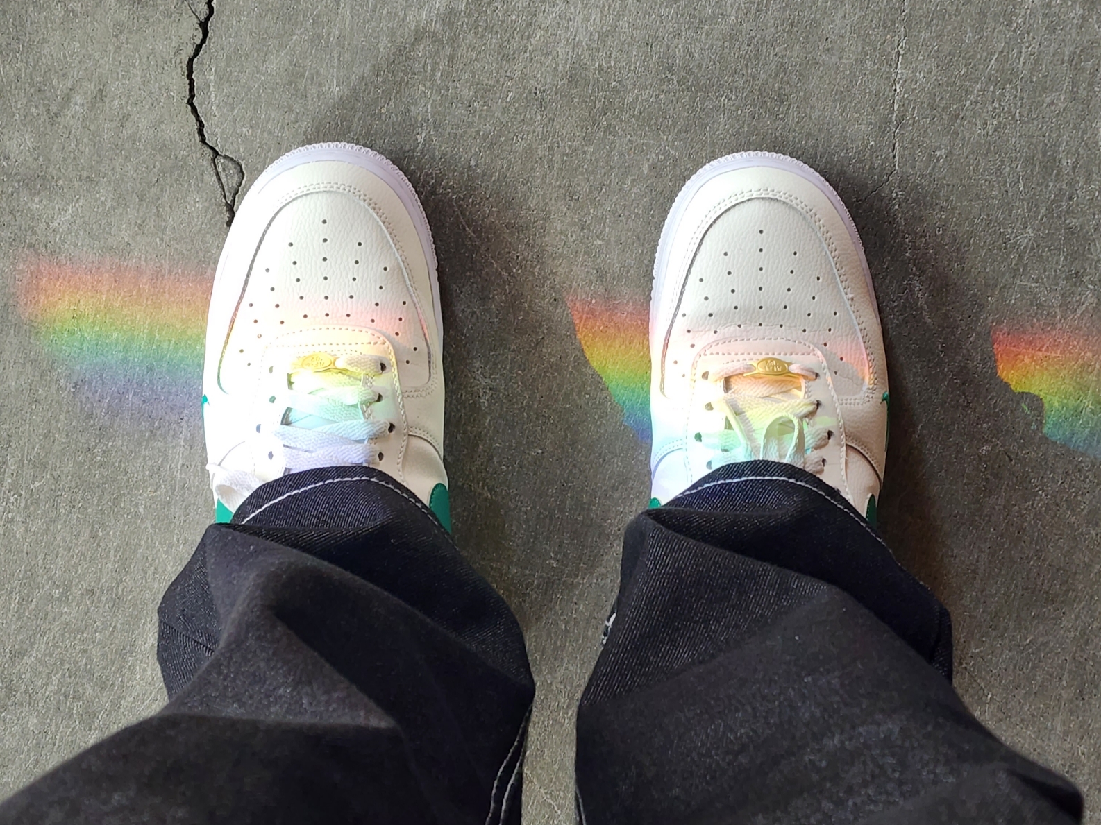 Nike Air Force 1 '07 LV8 40th Anniversary Join Forces Sail Malachite 착용 스타일 - 1