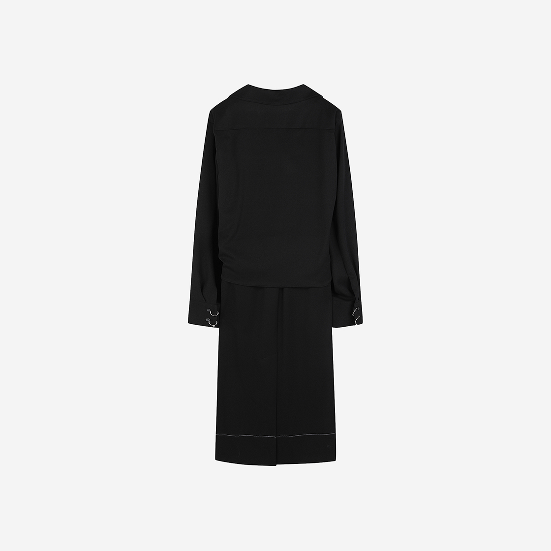 윤세 우먼 에크루 랩 드래스 블랙(Yunse Women Ecru Wrap Dress Black) - 2