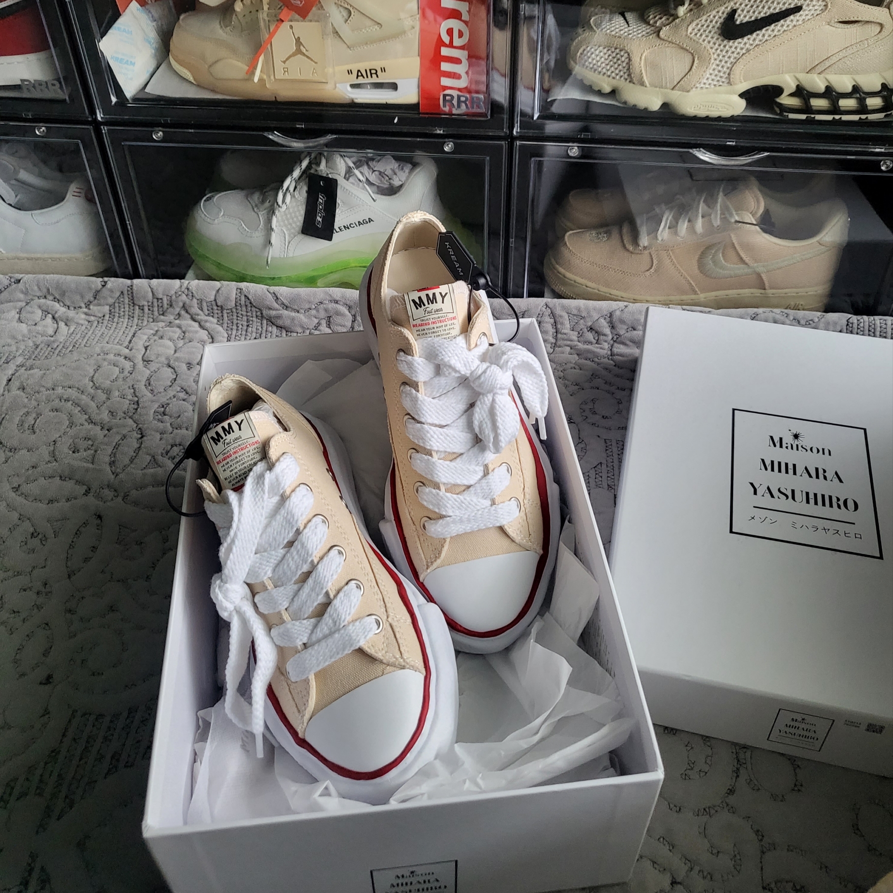 Maison Mihara Yasuhiro Peterson OG Sole Canvas Low-top Sneakers Natural 착용 스타일 - 1