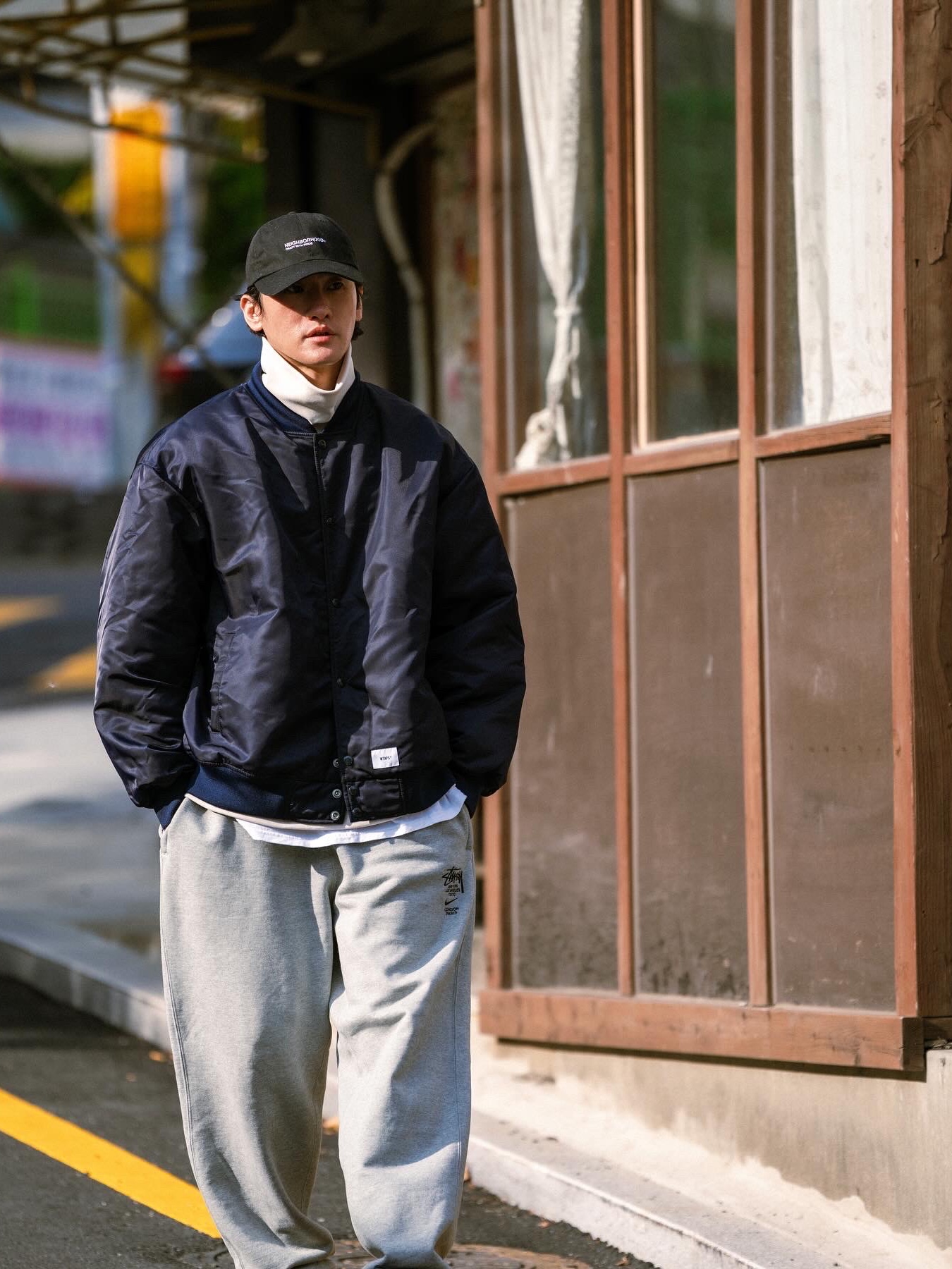 Timberland x A-Cold-Wall 3-Eye Boat Shoes Black - Wide, Nike x Stussy NRG RA Fleece Pants Dark Grey Heather (DJ9490-063) 착용 스타일 - 2