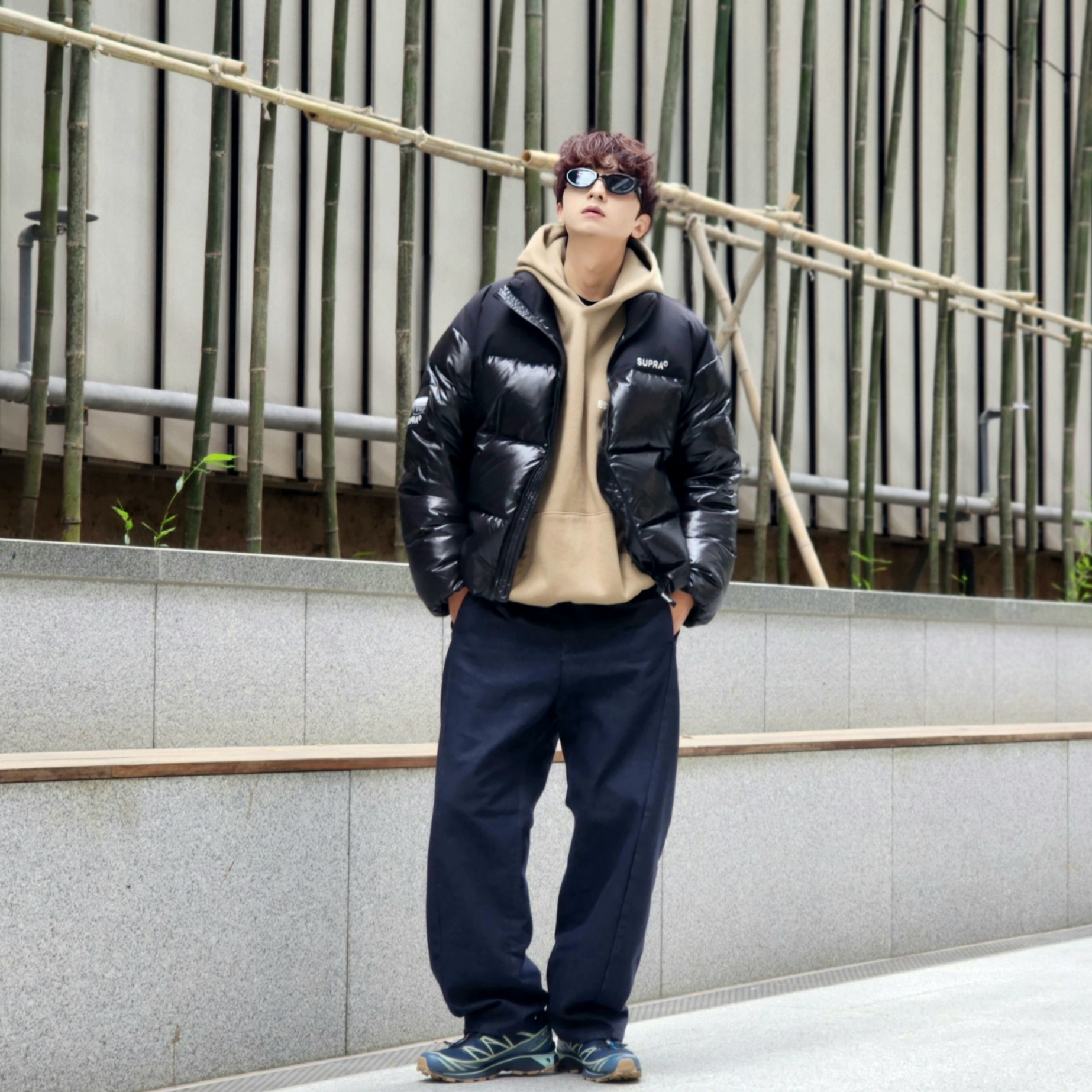 Essentials Hoodie Oak - 22SS, Salomon XT-6 GTX Carbon Bering Sea 착용 스타일 - 1