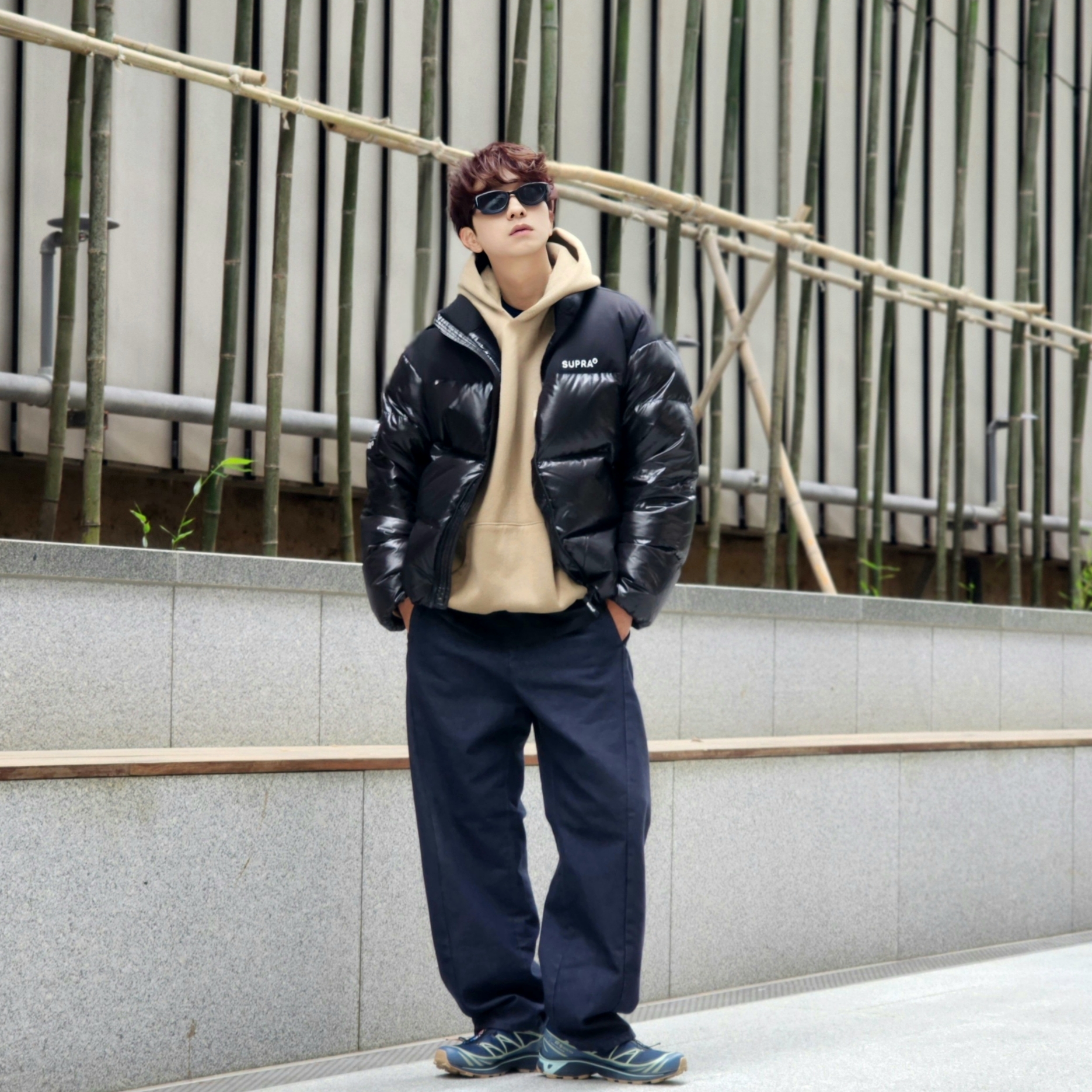 Essentials Hoodie Oak - 22SS, Salomon XT-6 GTX Carbon Bering Sea 착용 스타일 - 3